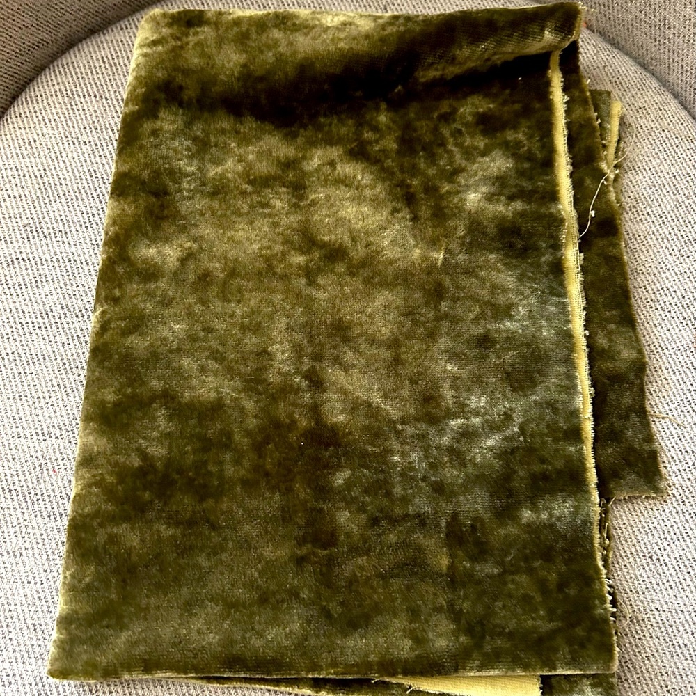 Green Velour Velvet Sewing Fabric Rich Texture Crafting DIY project